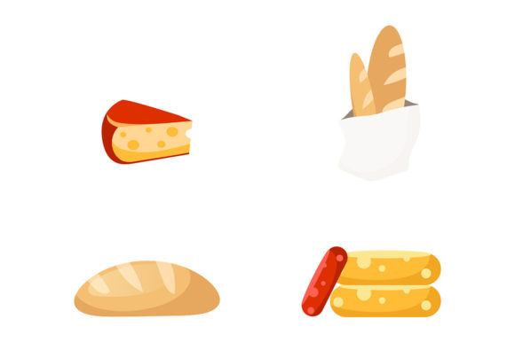 Cheese and Bread Flat Color Vector Set: A Designer's Toolkit