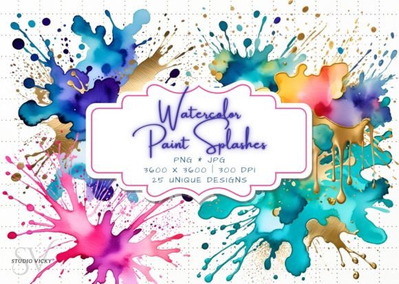 Dynamic Watercolor Color Splash PNG Clipart for Designers