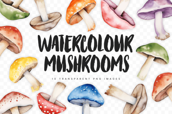 Enchanting Watercolour Mushroom Illustrations for Creative Projects
