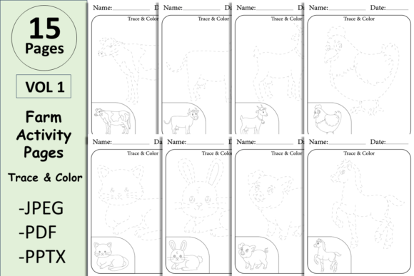 Farm Animals Activity Page Trace & Color: A Creative Classroom Tool
