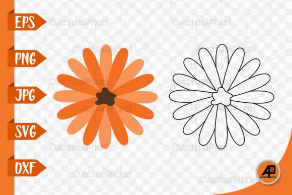 Flower Outline with Color Clipart for Creative Projects