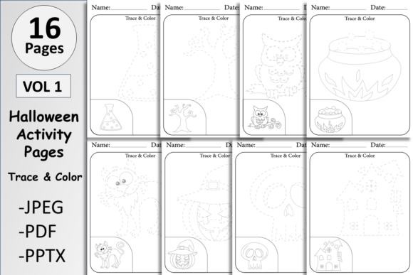 Spooky Fun: Halloween Activities Trace and Color for All Ages