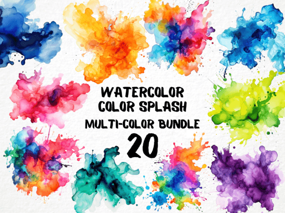 Unleash Creativity with Watercolor Color Splash Clipart 20 PNG