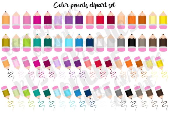 Unlock Creative Potential with School Color Pencil Clipart Set