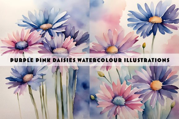 Using the Pink & Purple Daisies Watercolour Duo in Your Projects